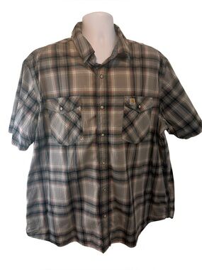 Carhartt Men’s Button Down Snap 3XL Short Sleeve Shirt Outdoor Country Farm